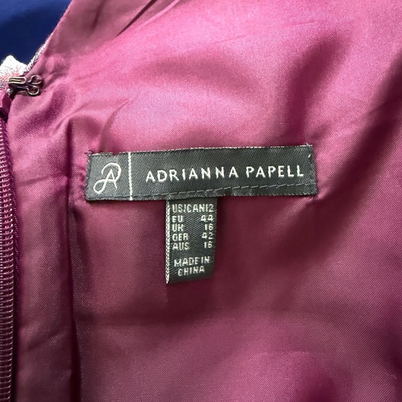 Adrianna Papell Satin Lined Dress in Deep Berry Size 12 - Picture 3 of 6